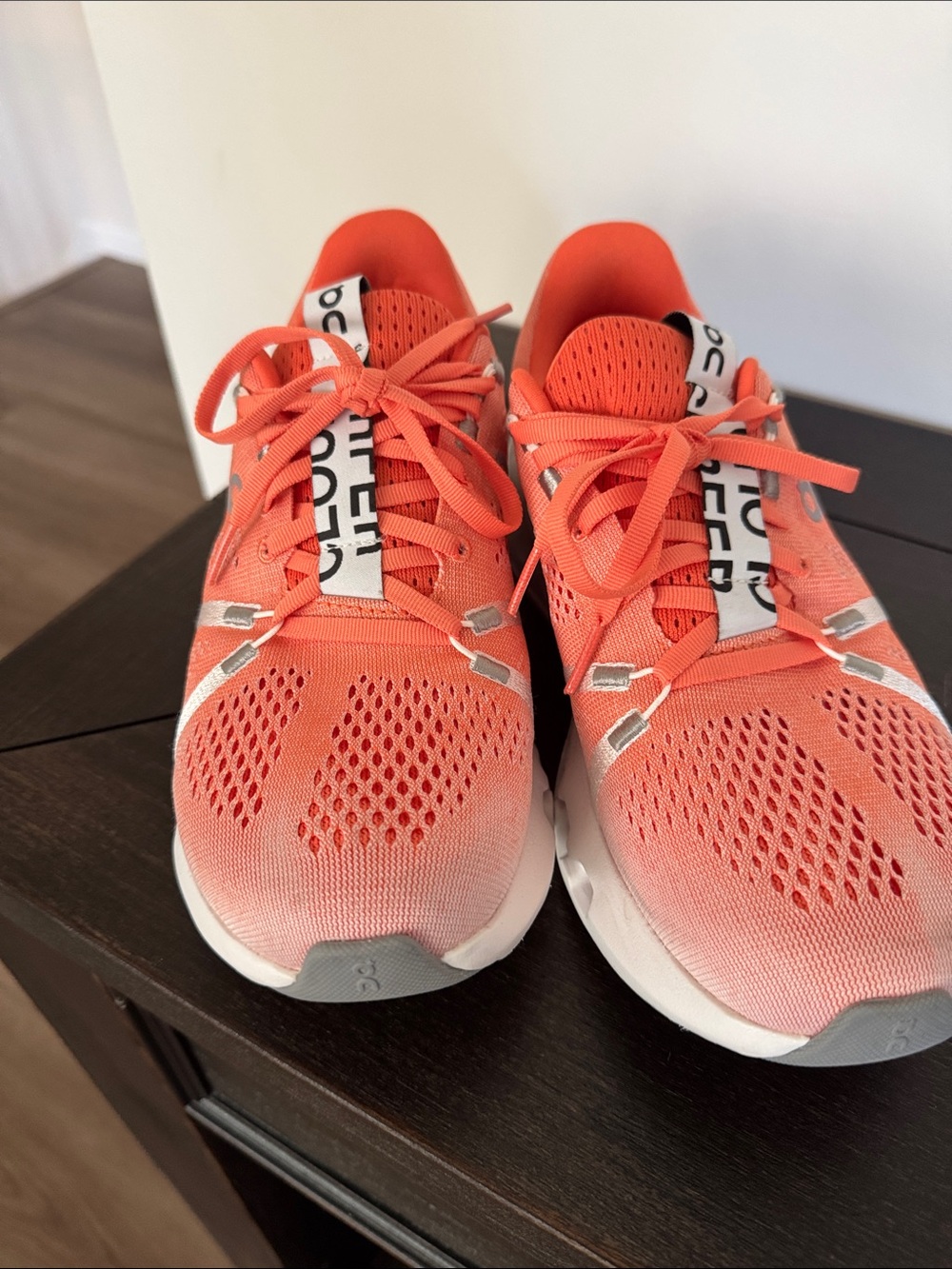 On Running Women's Coral-Orange Mesh Trainers